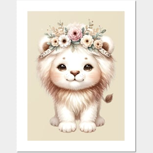 Cute Lion Boho Babies A Watercolor Celebration Posters and Art